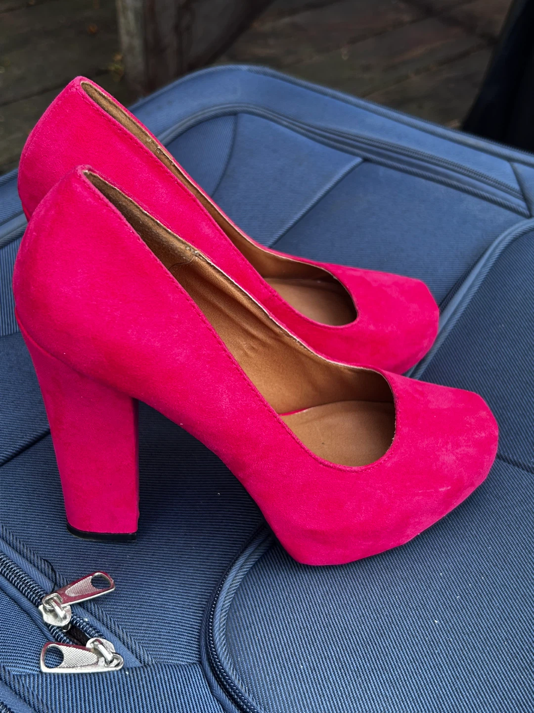 Maibel Pink Suede Heels - Size 7.5