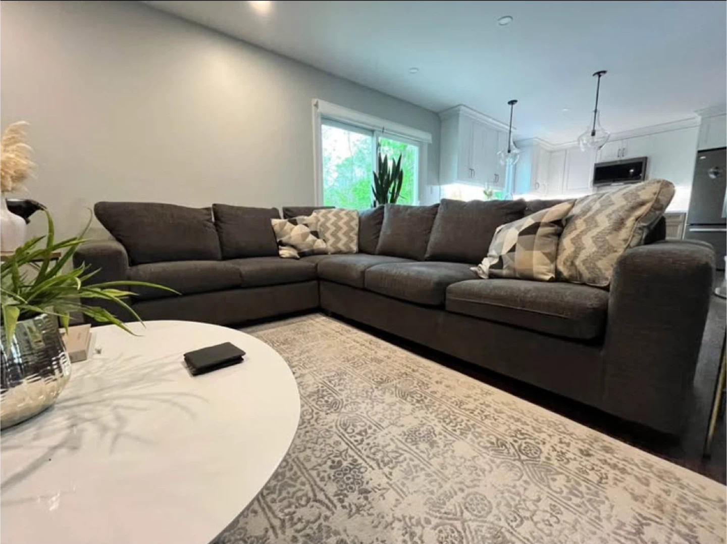 Austin and Tylor Sectional Sofa - Grey