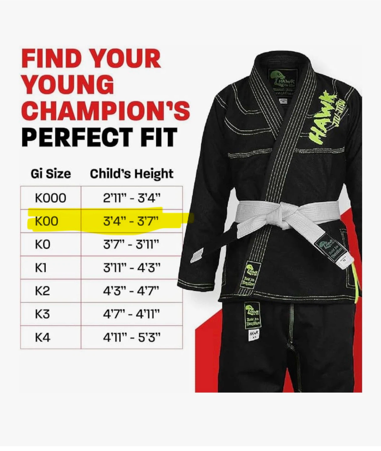 Hawk Jiu Jitsu Gi - Size K00 - photo 2