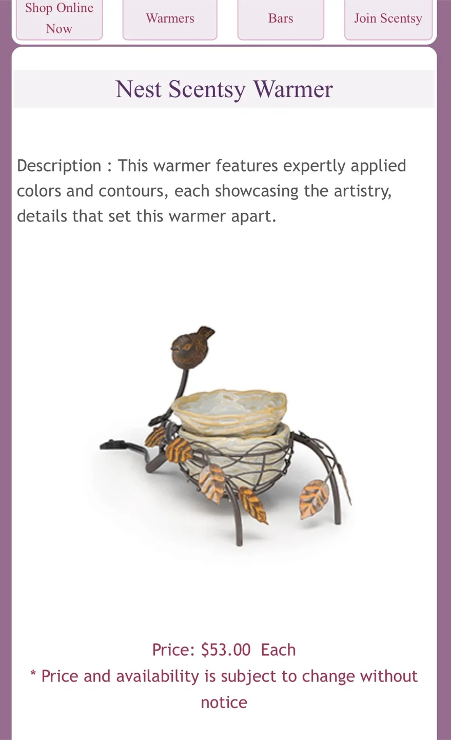 Scentsy Warmer - Nest image indicator(5)