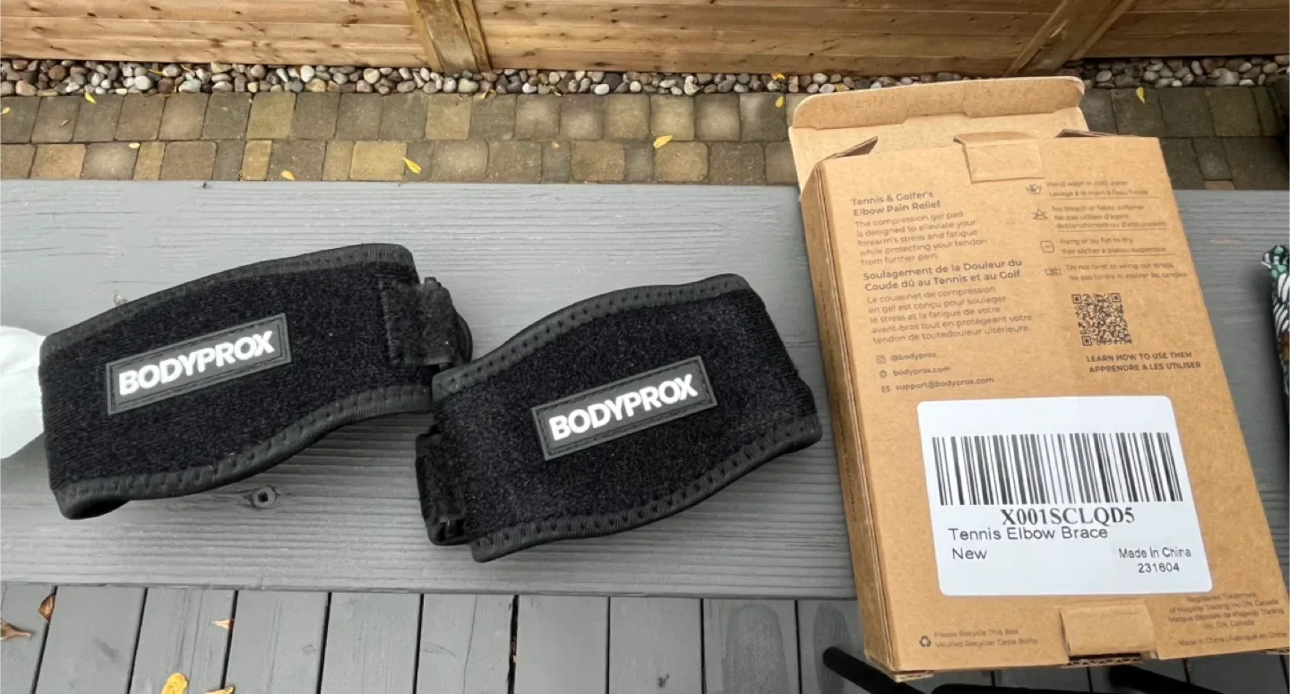 Bodyprox Elbow Brace 2 Pack for Tennis & Golfer's Elbow Pain image indicator(2)