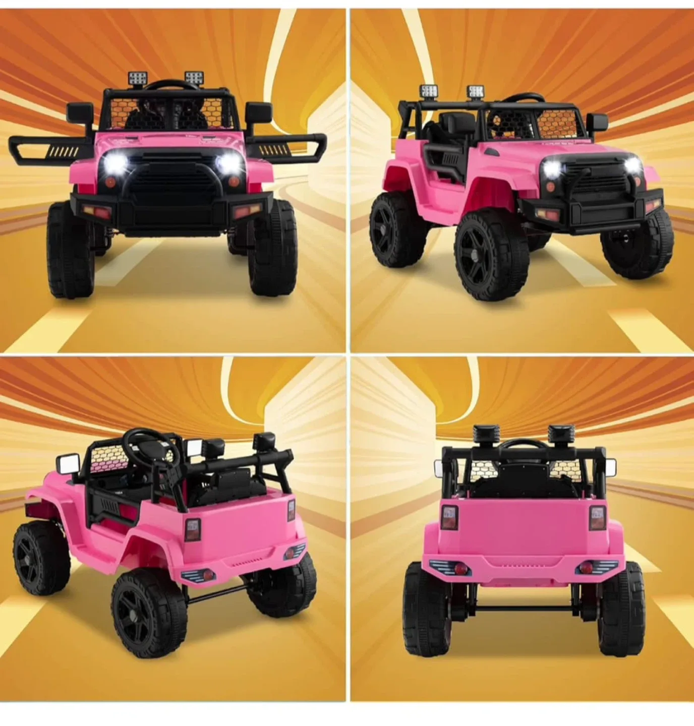 Pink Kids Ride On Jeep Car image indicator(2)