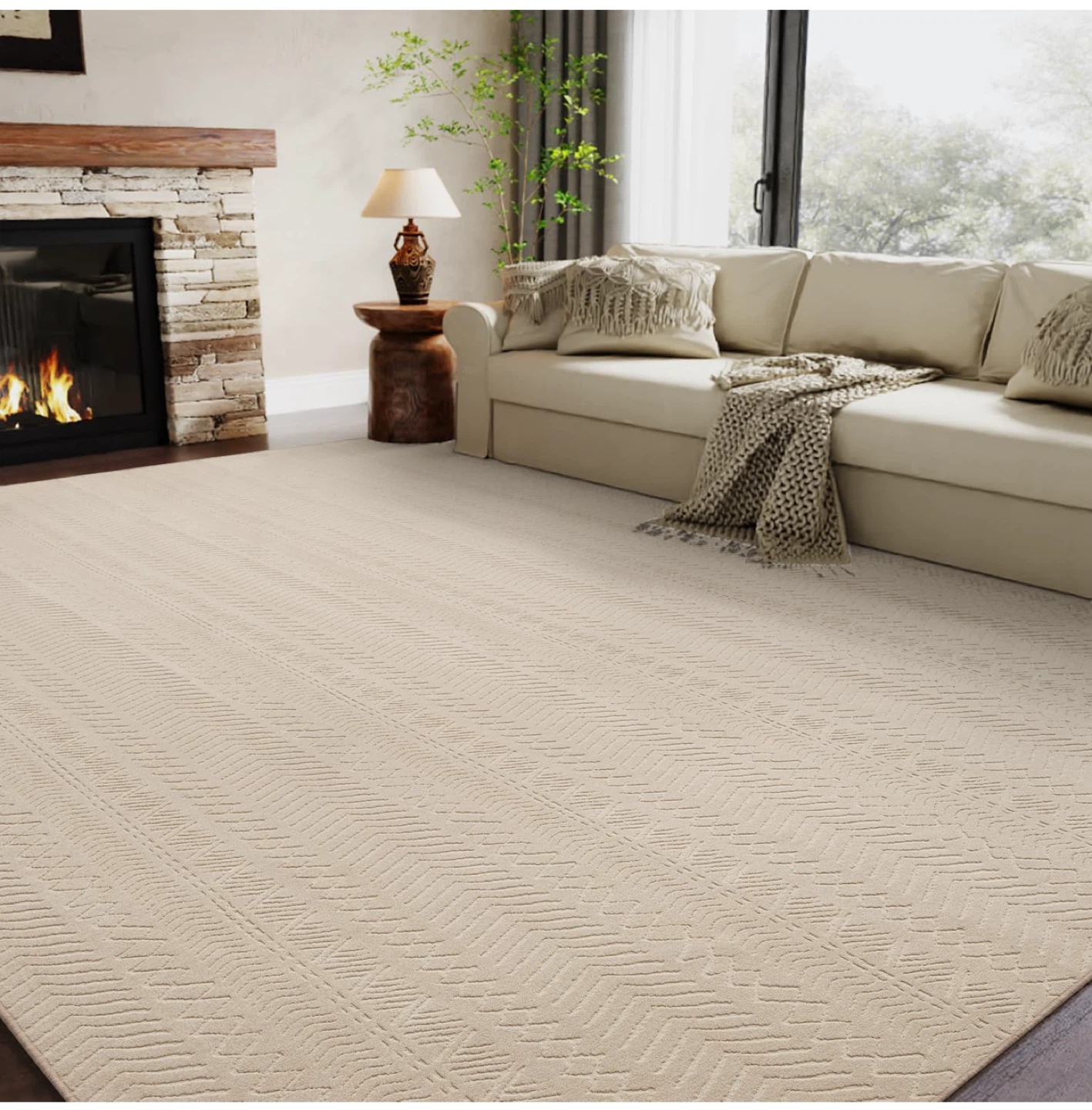 Montvoo 9’ to 12’ Boho Style Area Rug - Soft & Durable