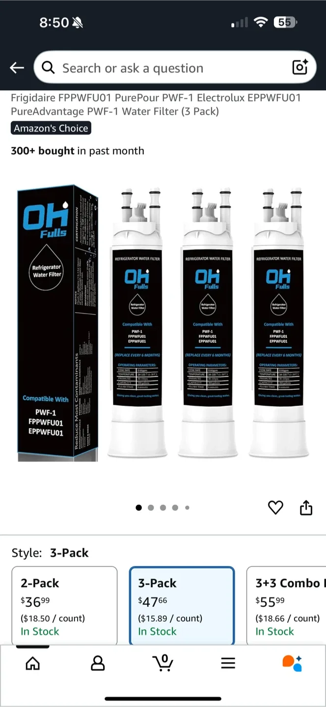 OH Fulls Refrigerator Water Filter 3-Pack image indicator(2)