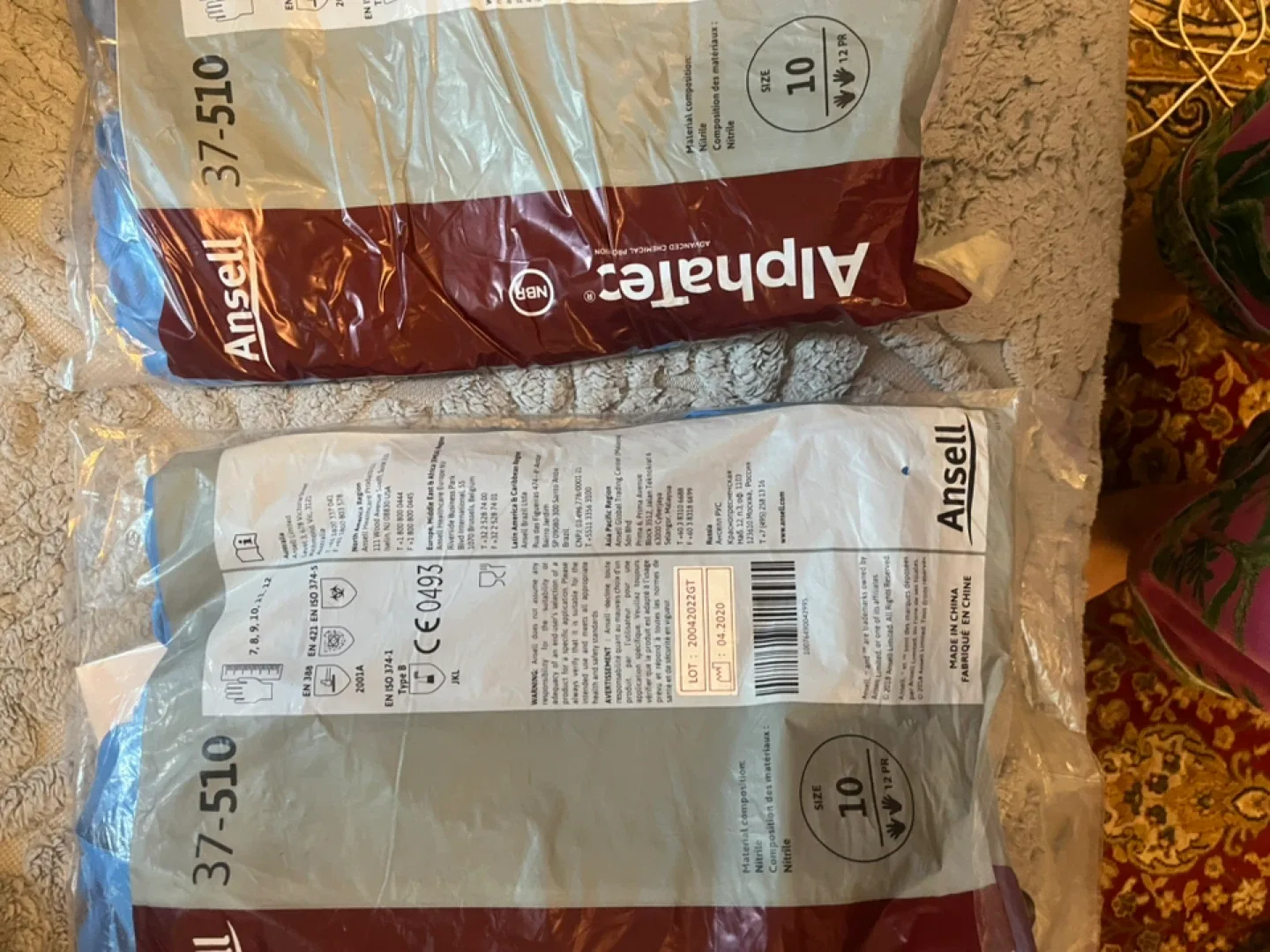 Ansell AlphaTec 37-510 Nitrile Gloves, Size 10 image indicator(2)
