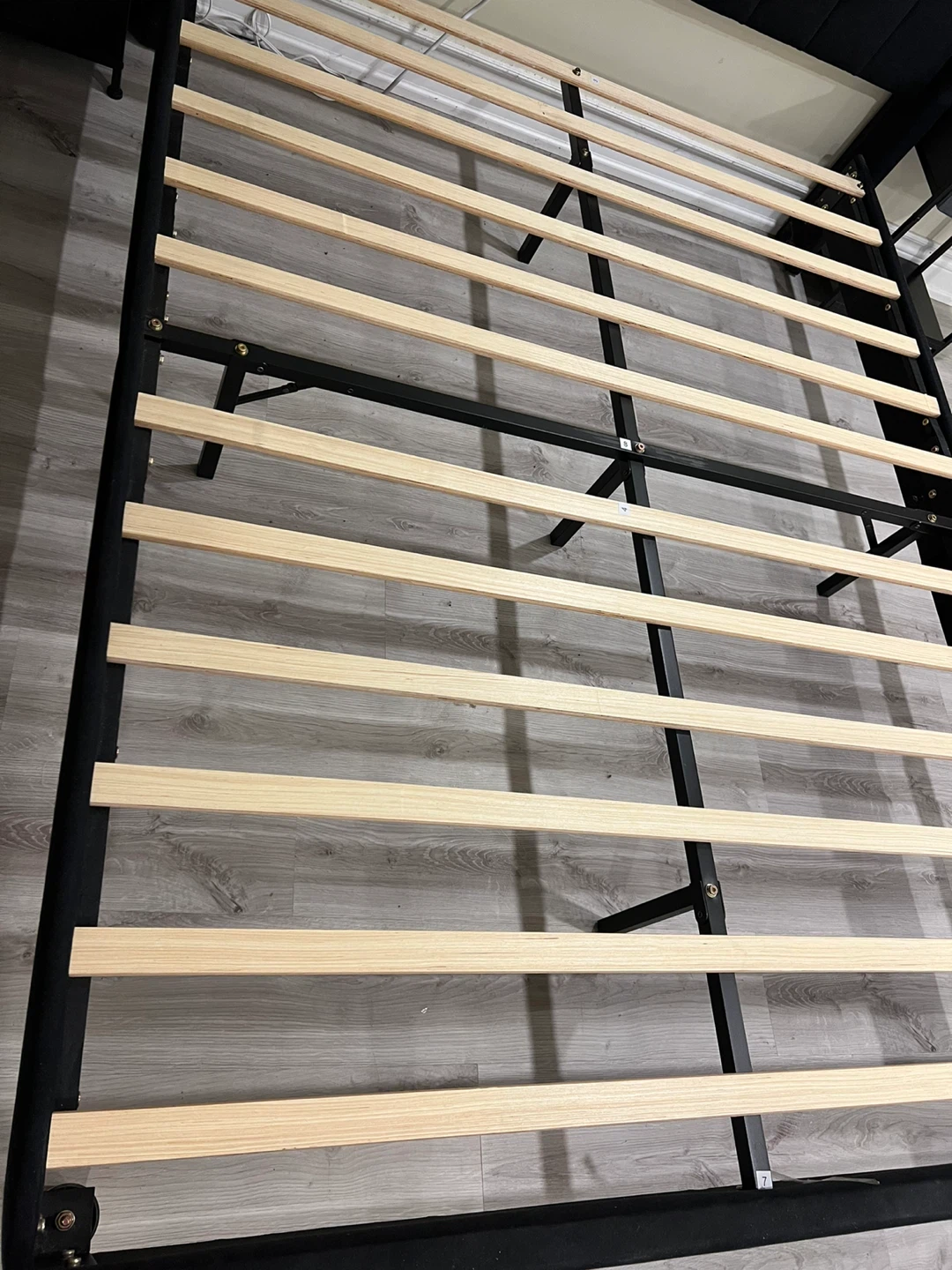 Black Queen Bed Frame + 2 Black Nightstands - photo 4