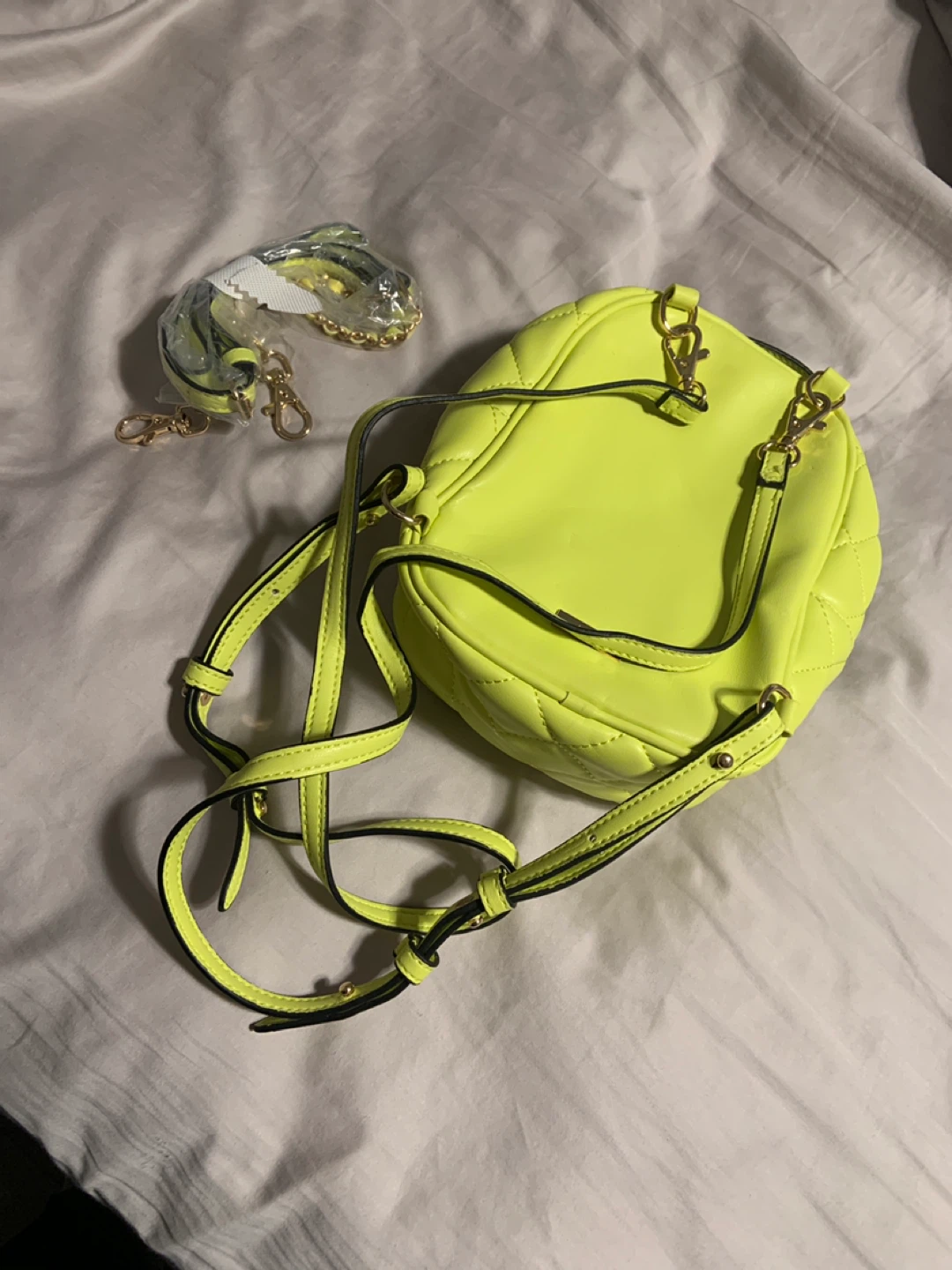 Aldo Quilted Neon Yellow Crossbody Bag - photo 2