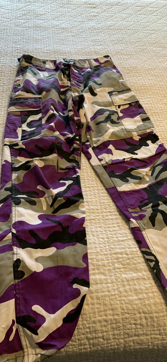 Purple Camo Cargo Pants - Small Regular