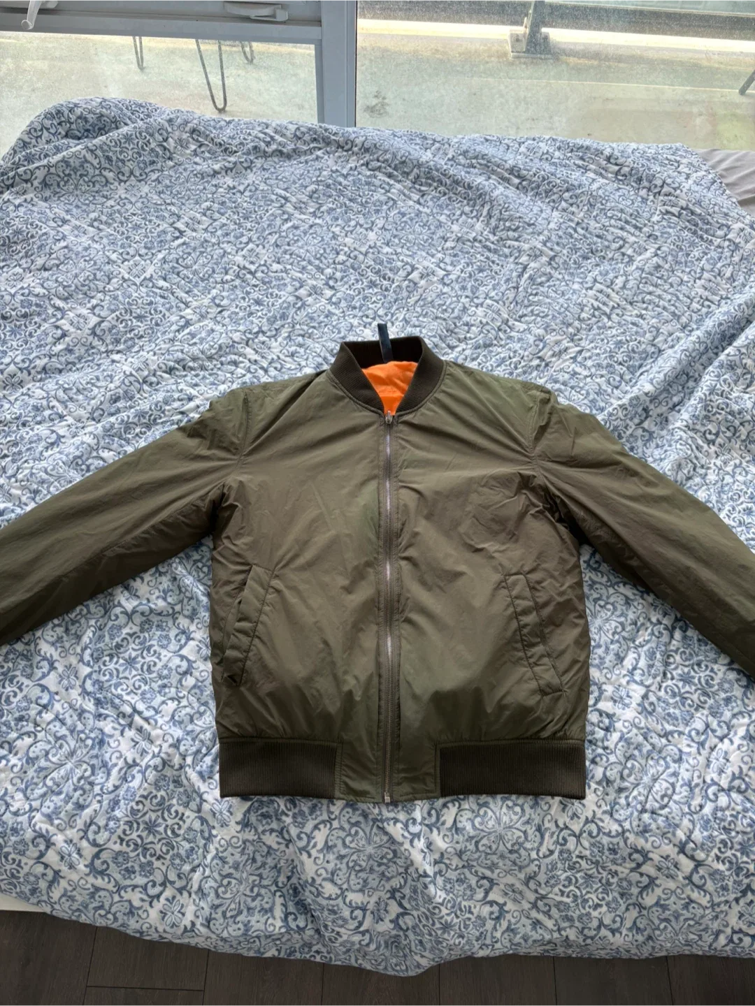 Zara Bomber Jacket, Olive Green thumbnail