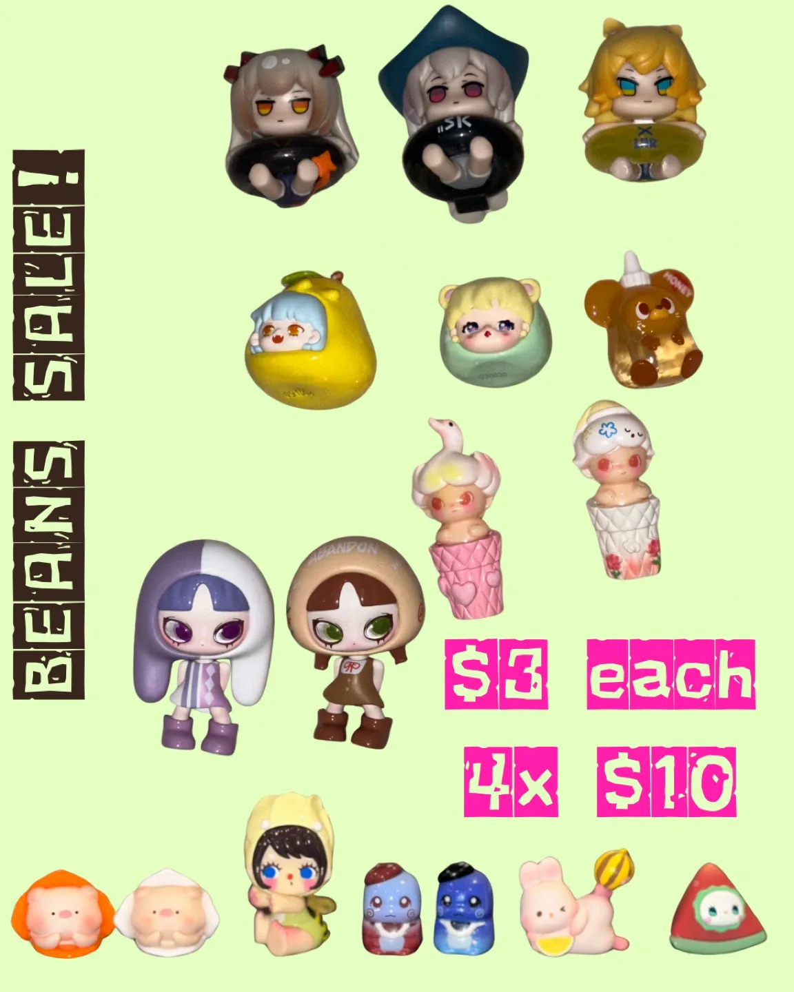 Collectible Bean Figures - $3 Each or 4 for $10 thumbnail