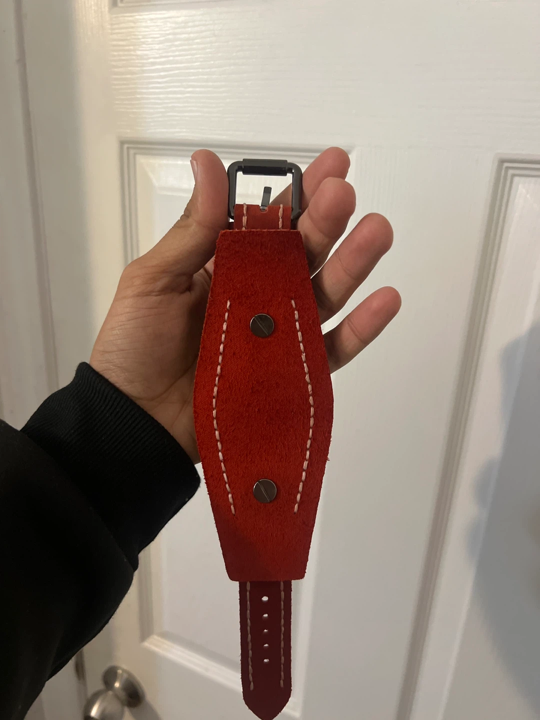 Tin Xin Red Leather Cuff Watch - photo 2