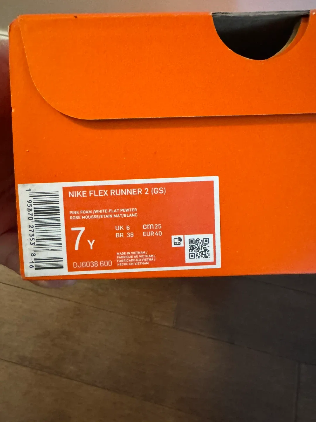 BNIB Nike Flex Runner 2 (GS) Pink, Size 7Y image indicator(3)