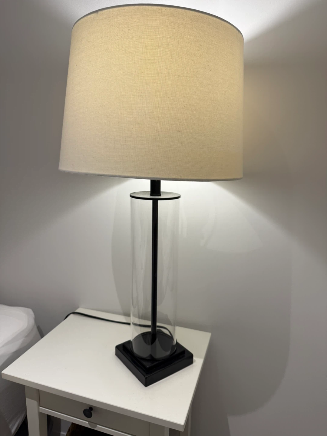 Table Lamp with Cylinder Glass Base