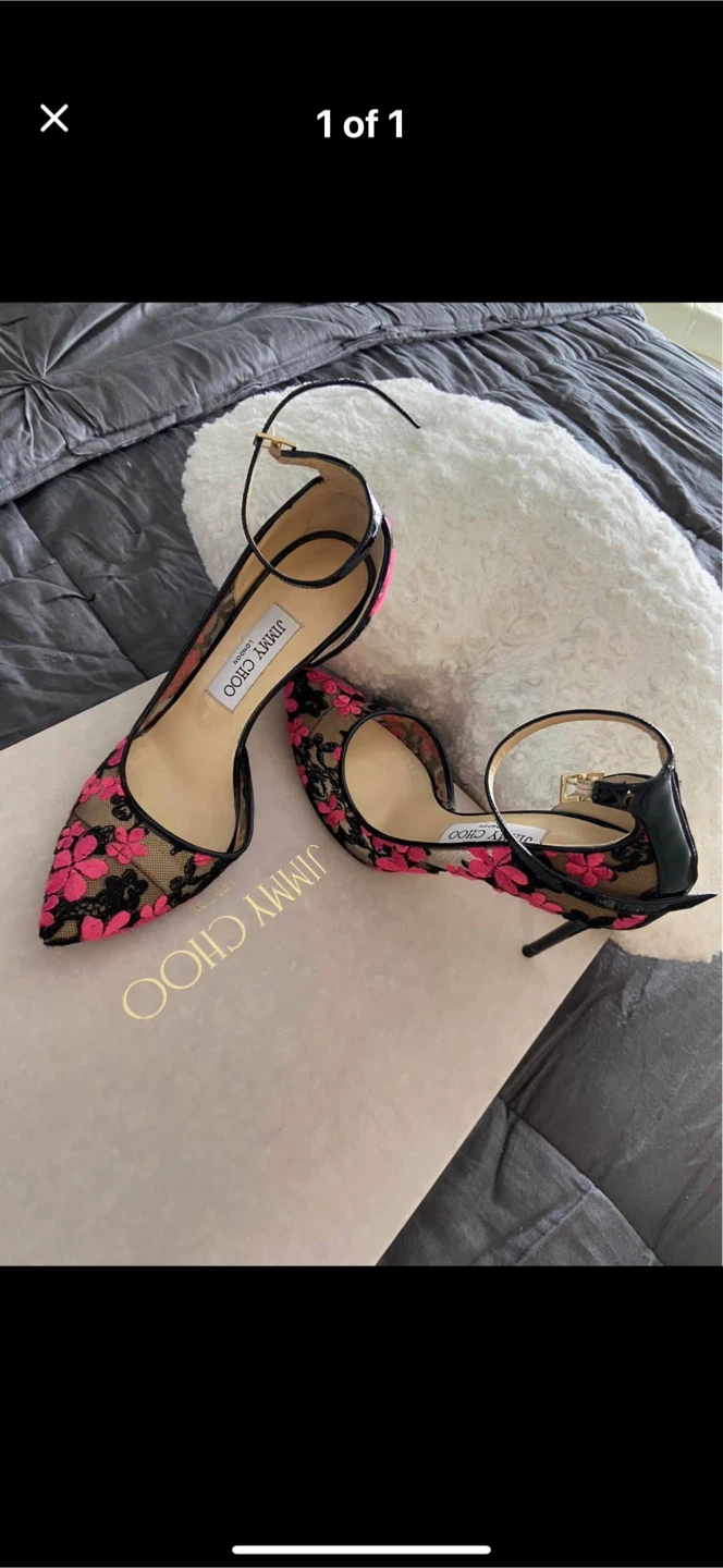 Jimmy Choo Floral Lace Heels with Box