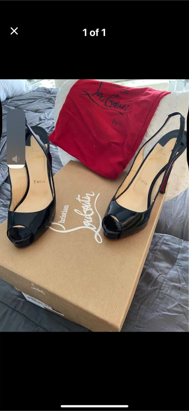 Christian Louboutin Black Slingback Heels