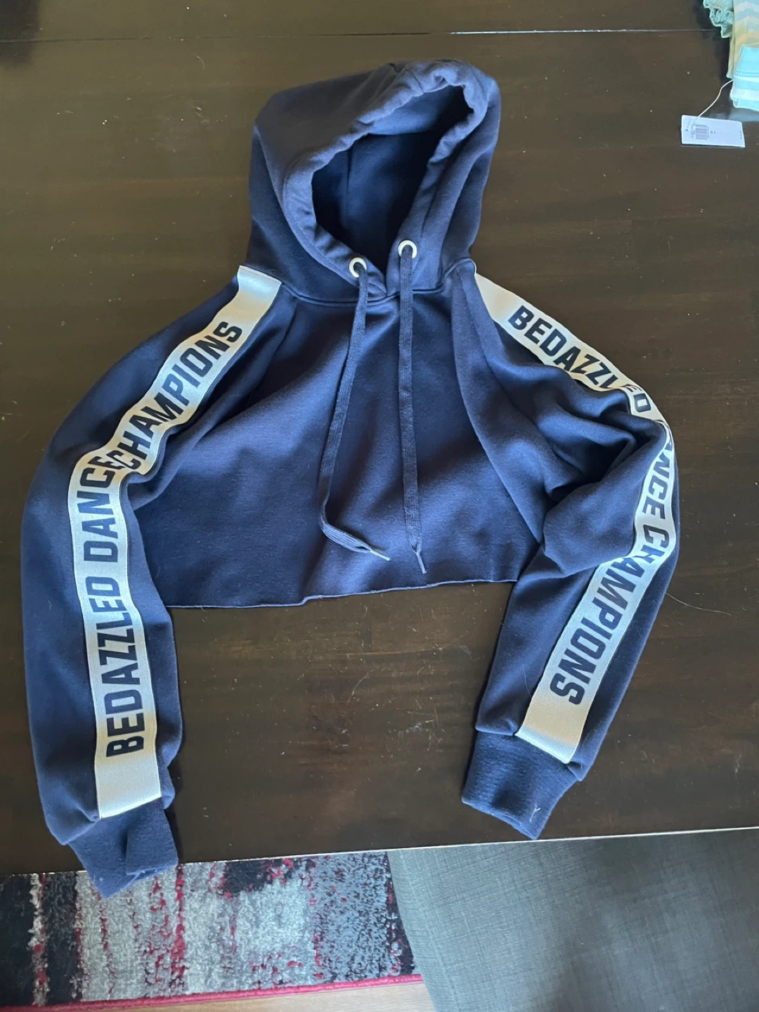 Bedazzled Dance Champions Cropped Hoodie size YS