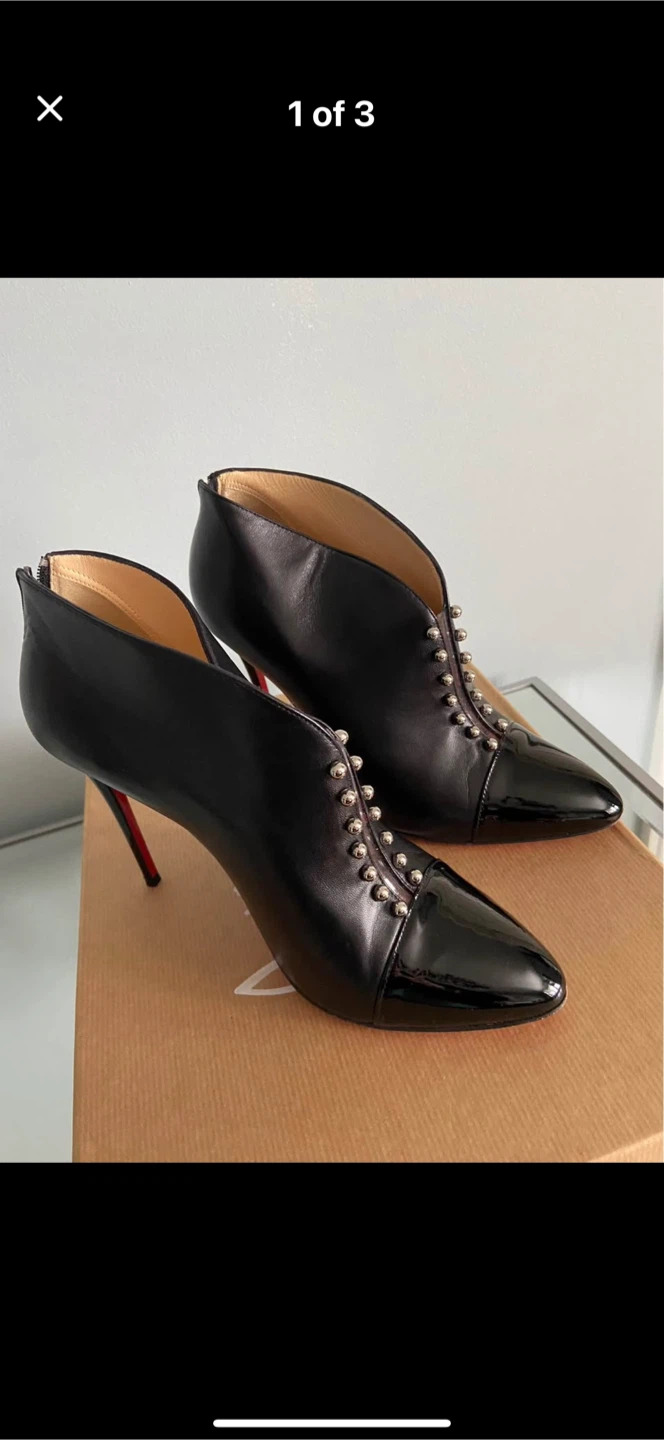 Christian Louboutin Black Leather Ankle Boots