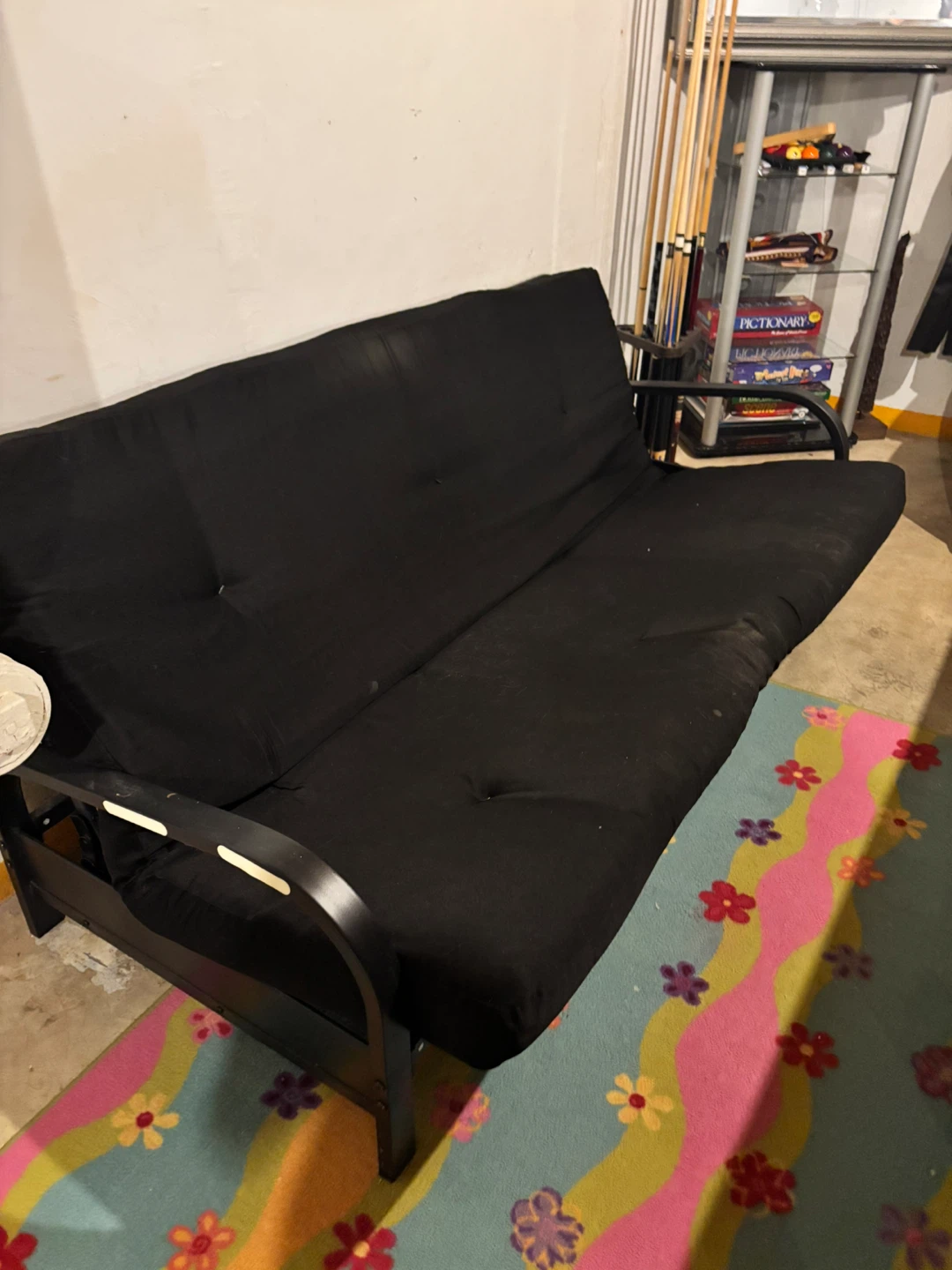 Black Metal Frame Futon