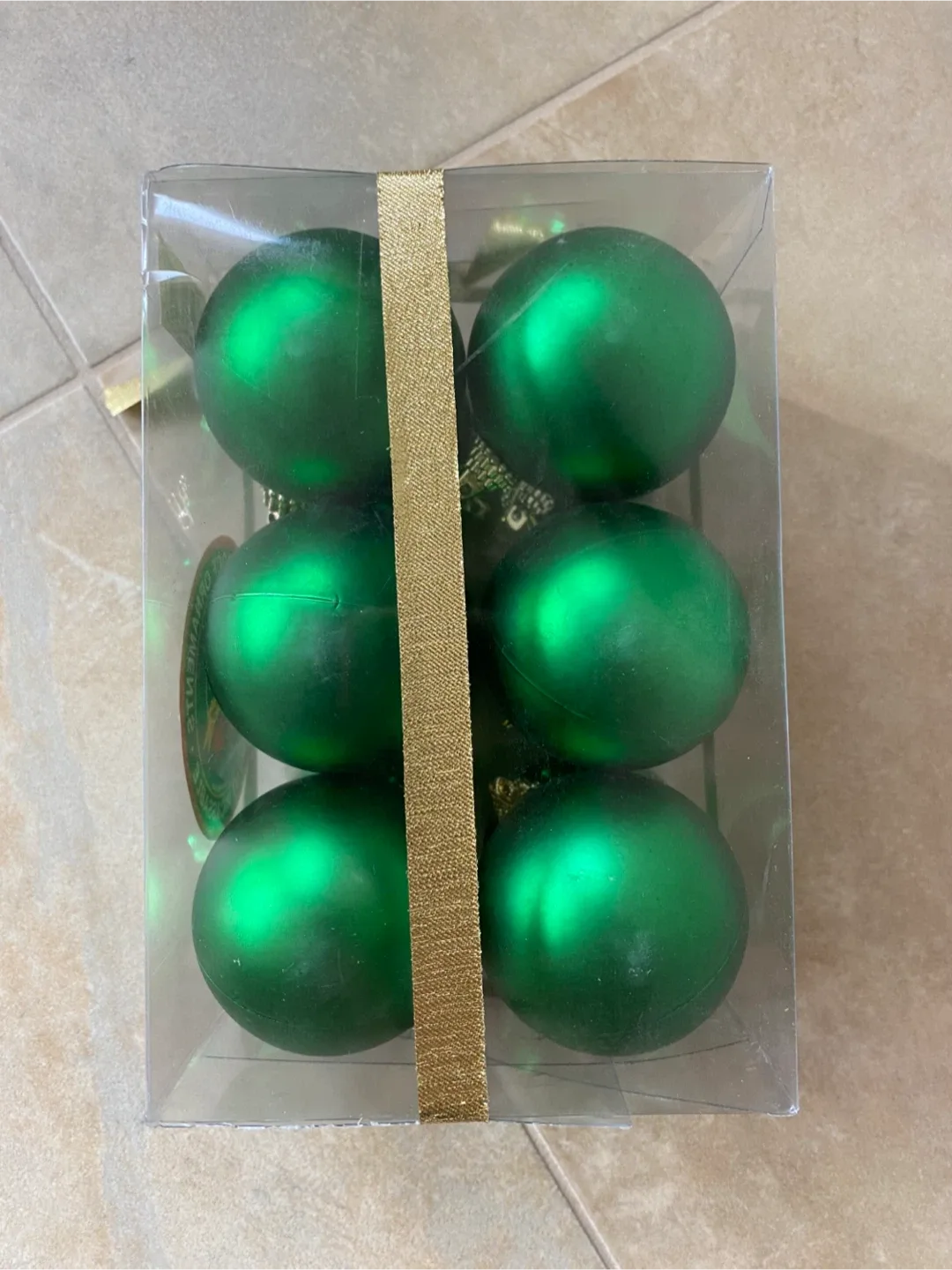 Set of 12 Christmas Shatter-Proof Green Ornaments image indicator(2)