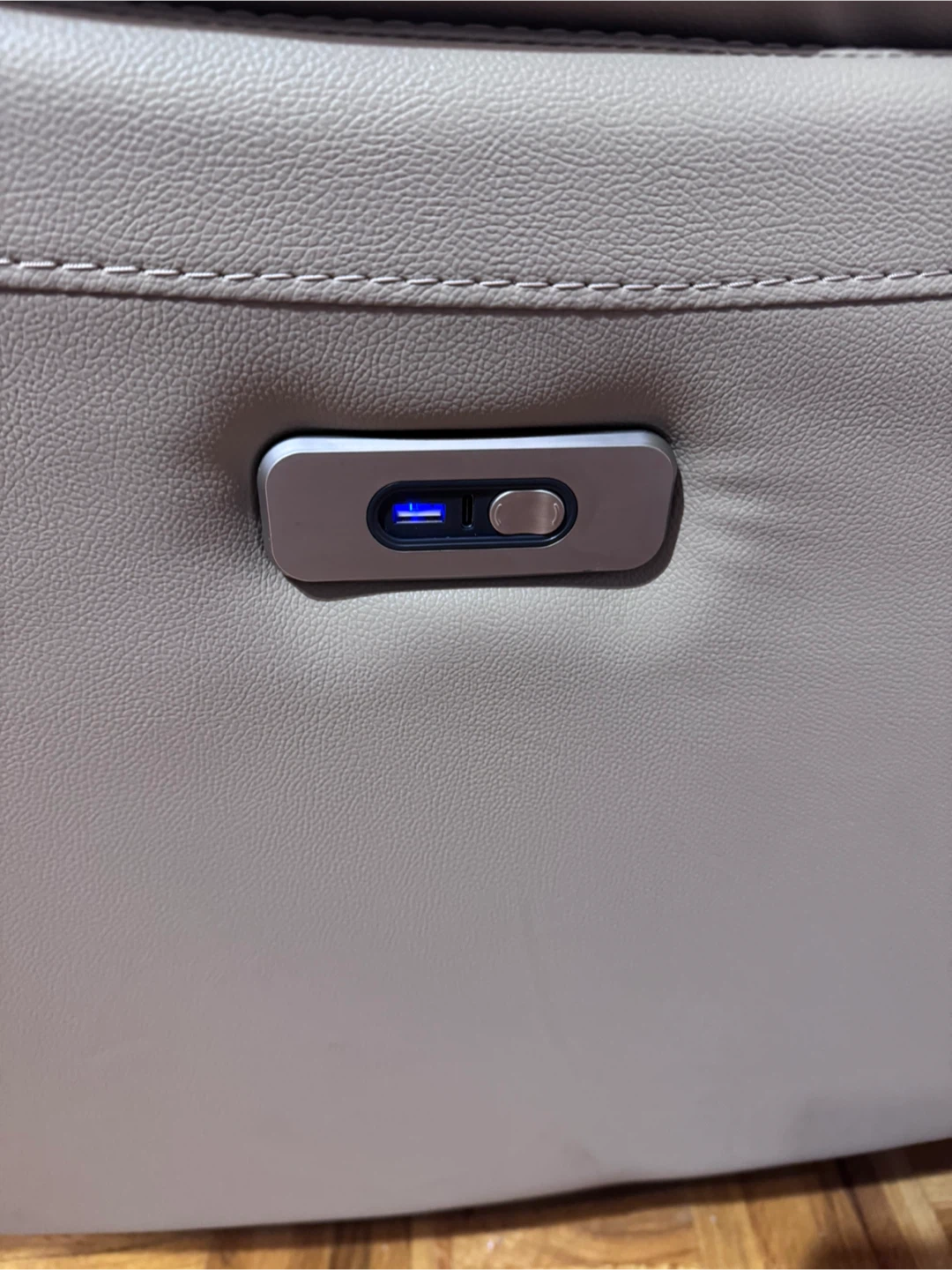 New Leather Reclining Sofa with USB Ports - photo 3