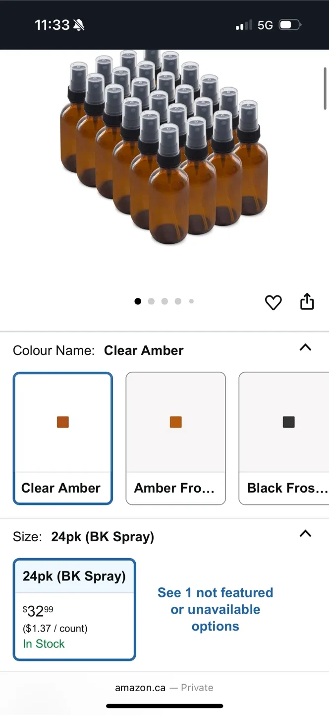 Amber Glass Spray Bottles Lot 23  - 2 oz image indicator(6)