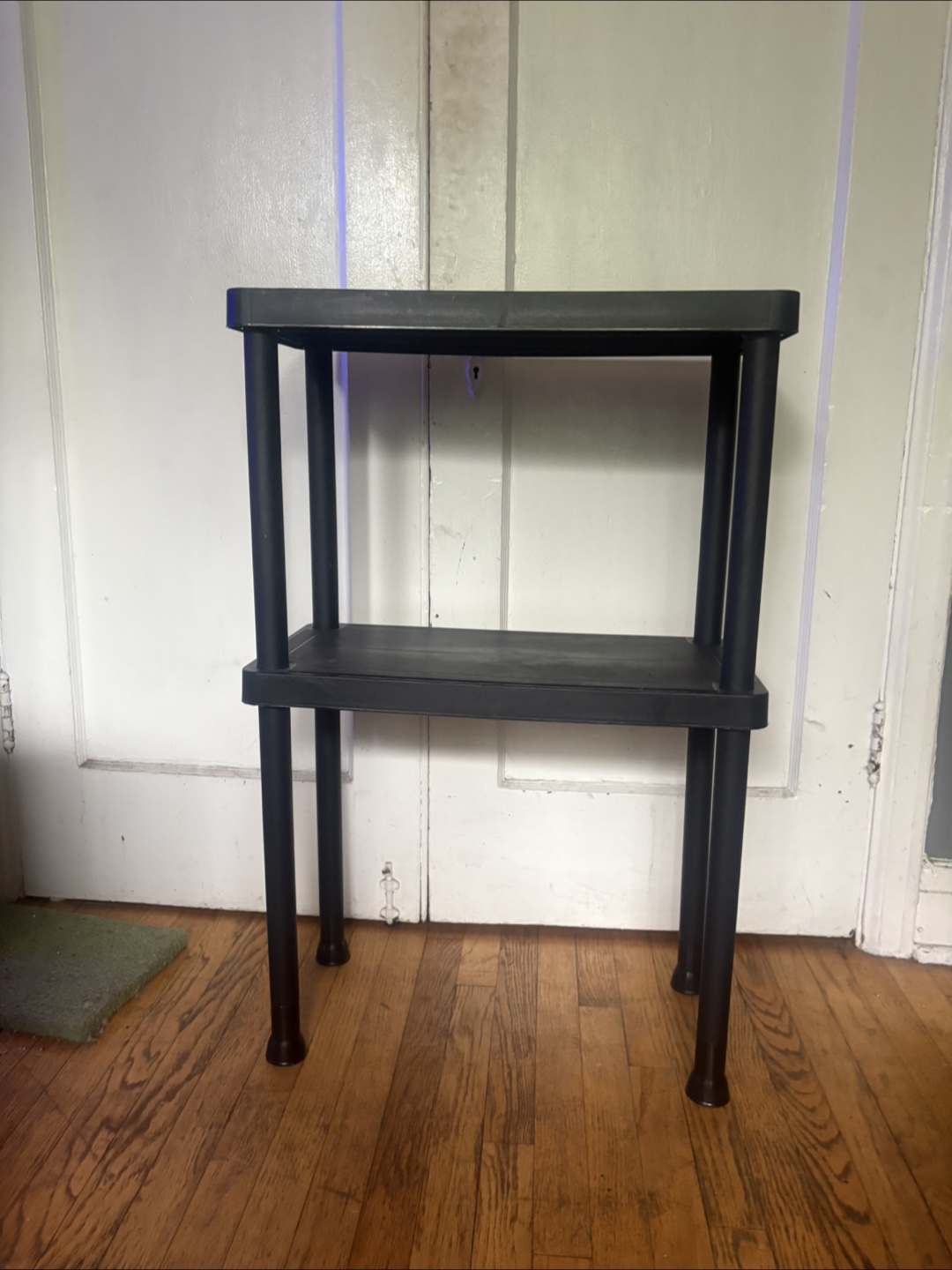 Black Plastic 2-Tier Shelf