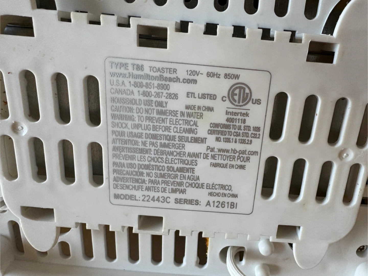 Hamilton Beach 22443C Toaster - photo 2