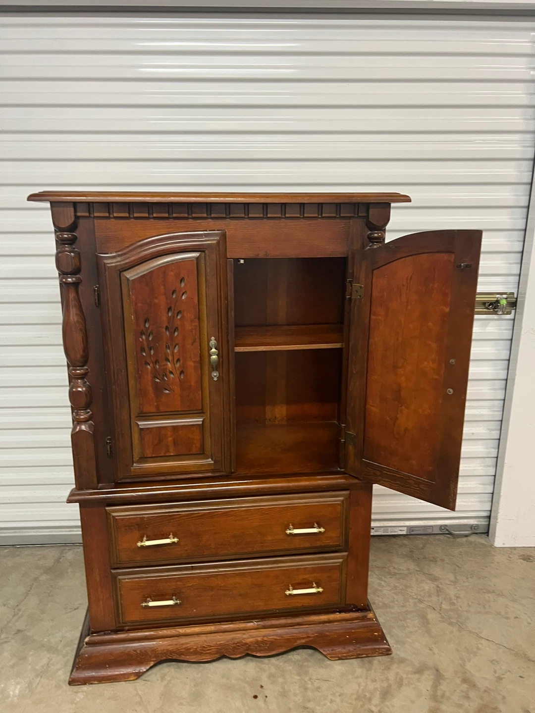 Wooden Armoire with Shelves & Drawers - photo 5