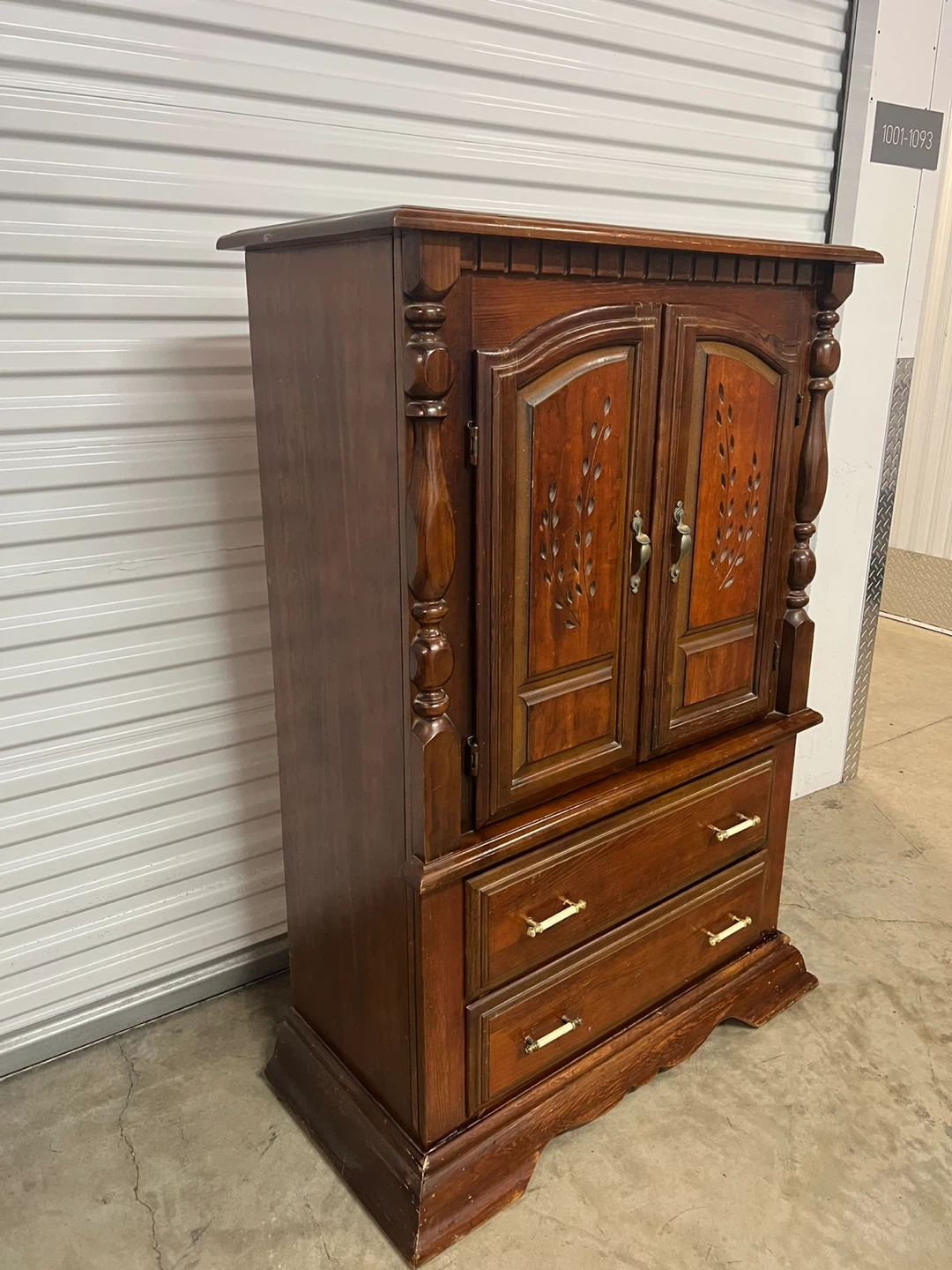 Wooden Armoire with Shelves & Drawers - photo 2