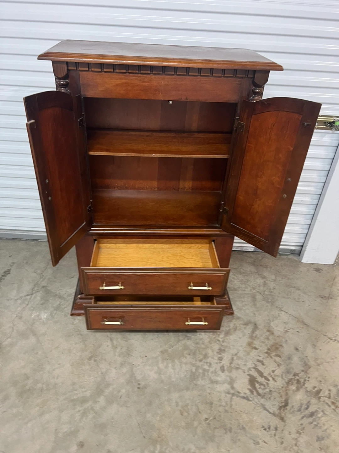Wooden Armoire with Shelves & Drawers - photo 4