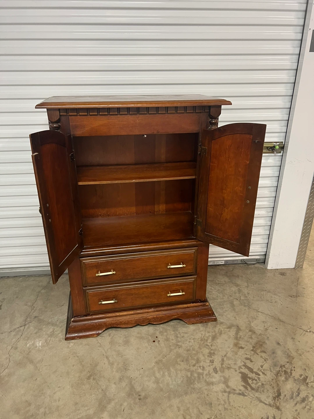 Wooden Armoire with Shelves & Drawers - photo 3
