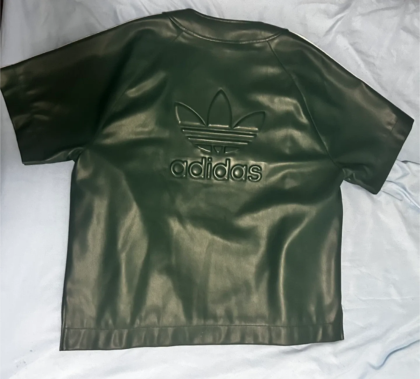 Adidas Faux Leather Baseball Shirt - Green image indicator(2)