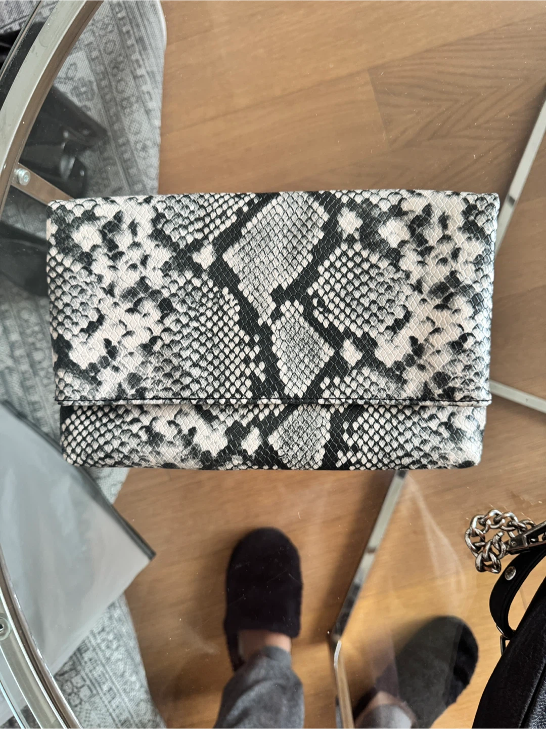 Snakeskin Print Clutch