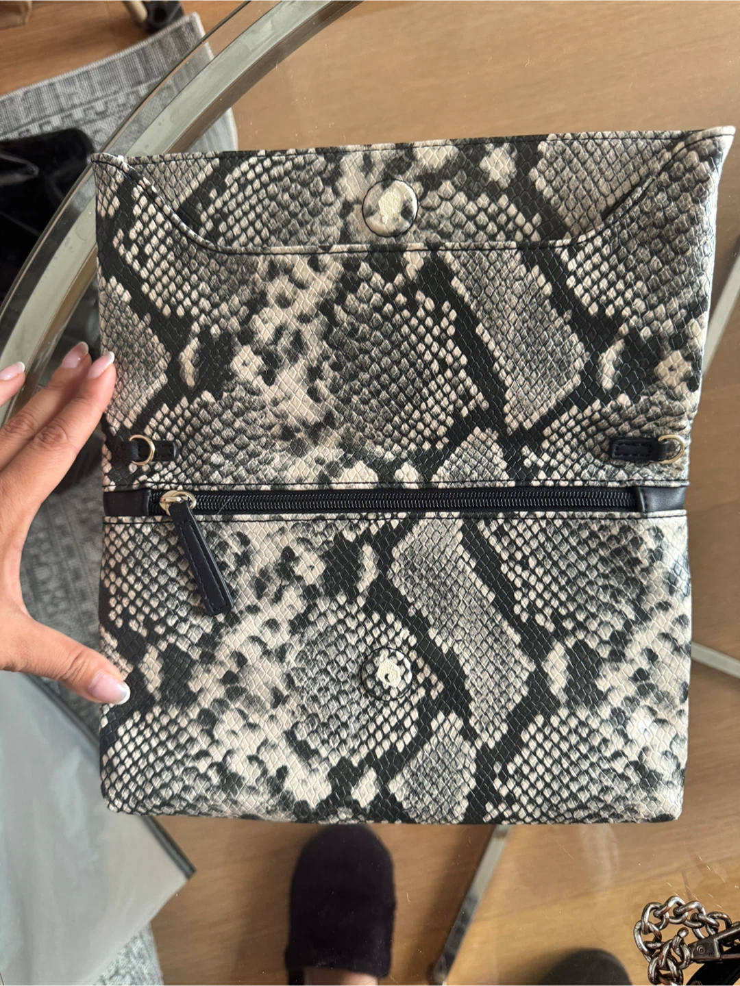 Snakeskin Print Clutch - photo 2