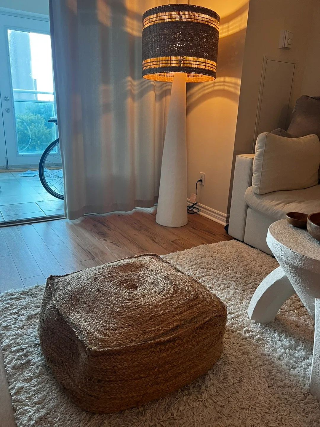 Crate&Barrel Santorini Floor Lamp with Woven Shade thumbnail
