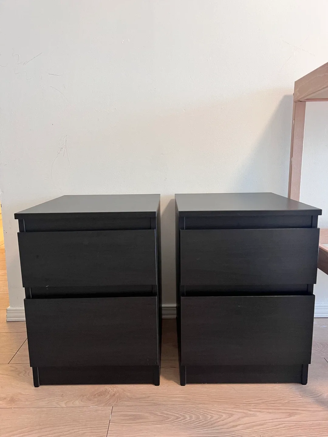 IKEA Malm Black-Black Nightstands (Set of 2) thumbnail
