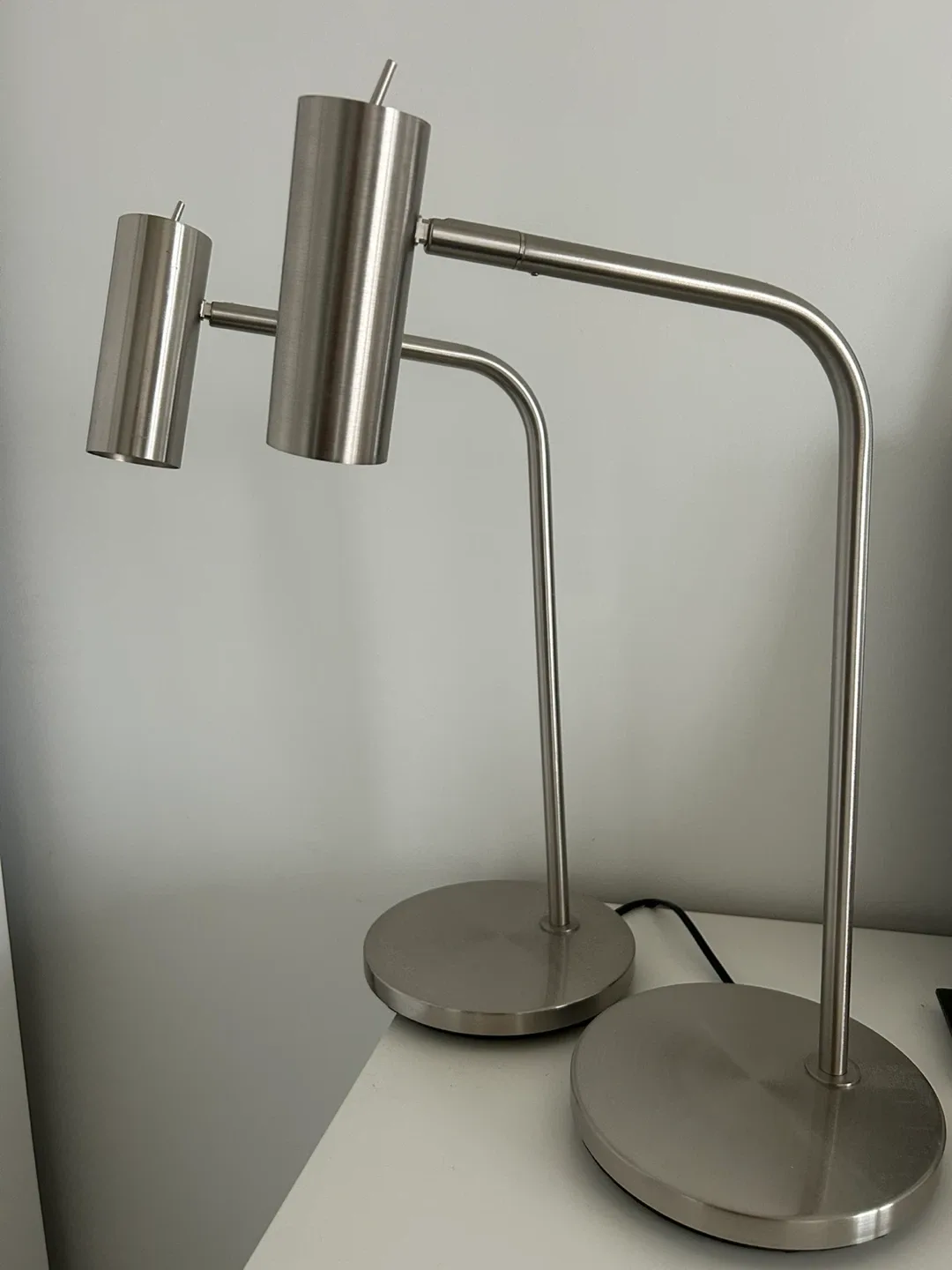 Twin Stainless Steel Lamps