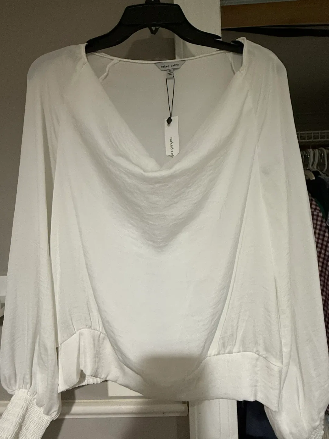 Naked Zebra White Blouse - Size M