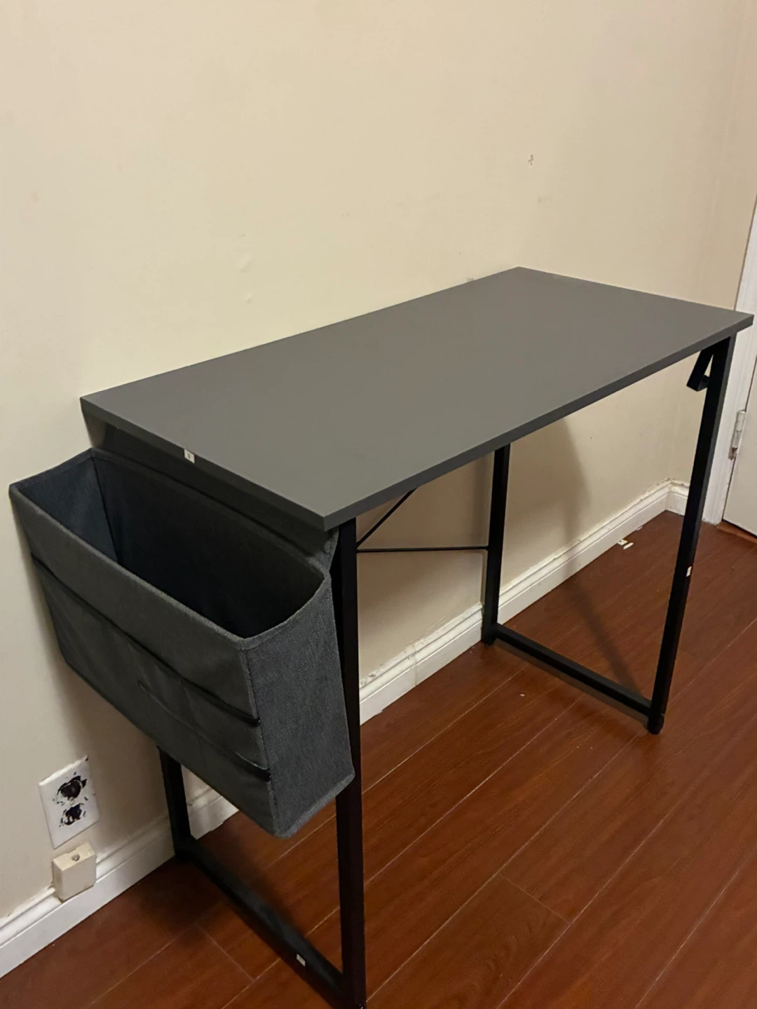 Grey Desk and a lamp