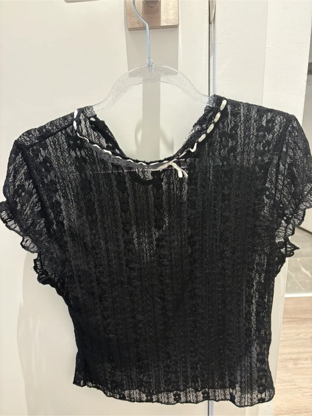 Motel rocks Black Lace Top - Size Small thumbnail
