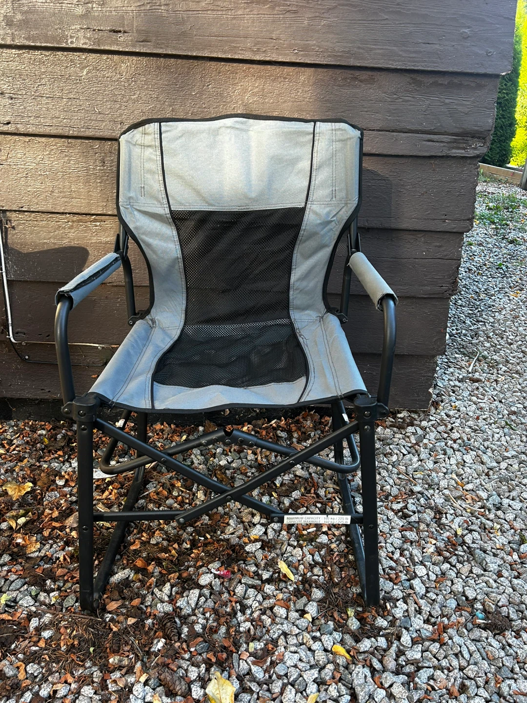 Folding Camping Chair - Grey & Black