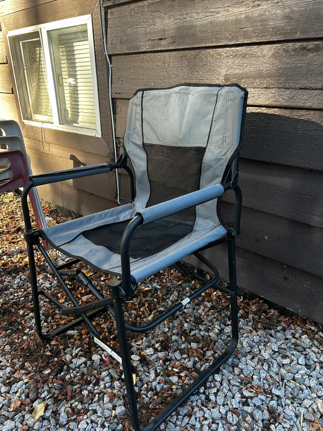 Folding Camping Chair - Grey & Black - photo 2