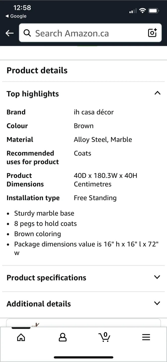 Coat Rack - Brown thumbnail