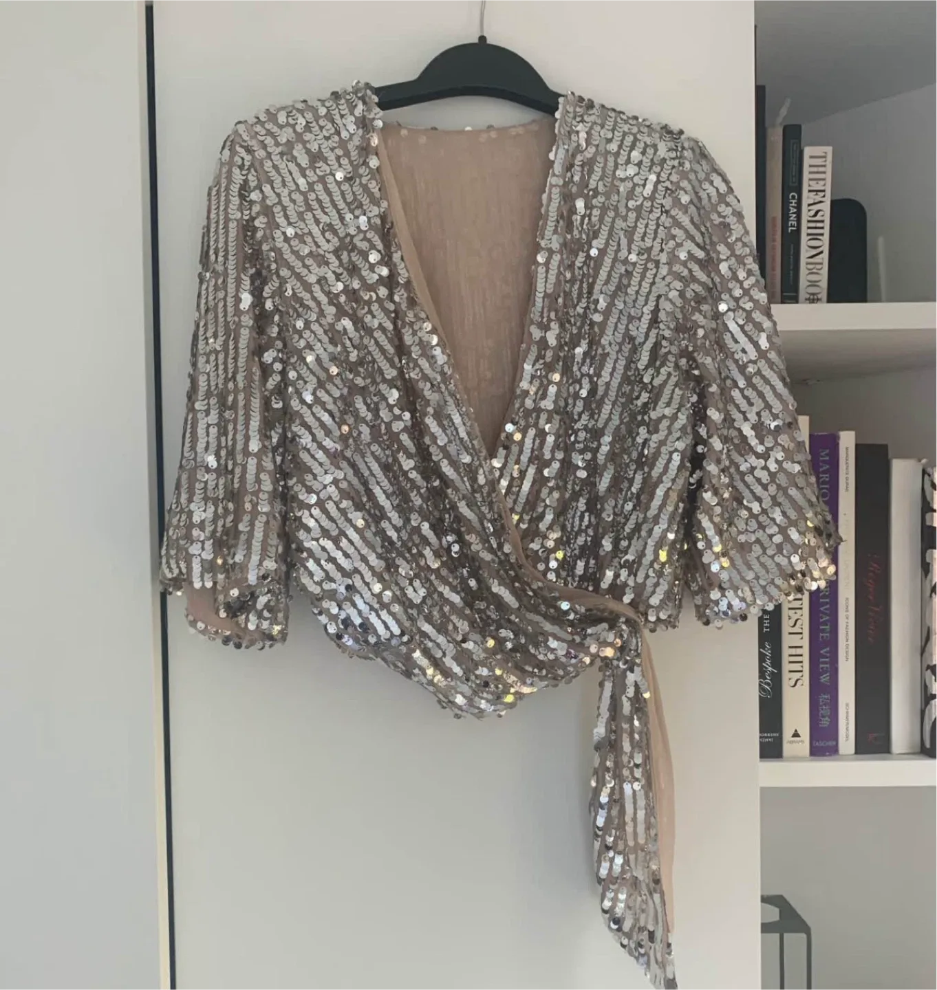 Sequin Wrap Top - Size M