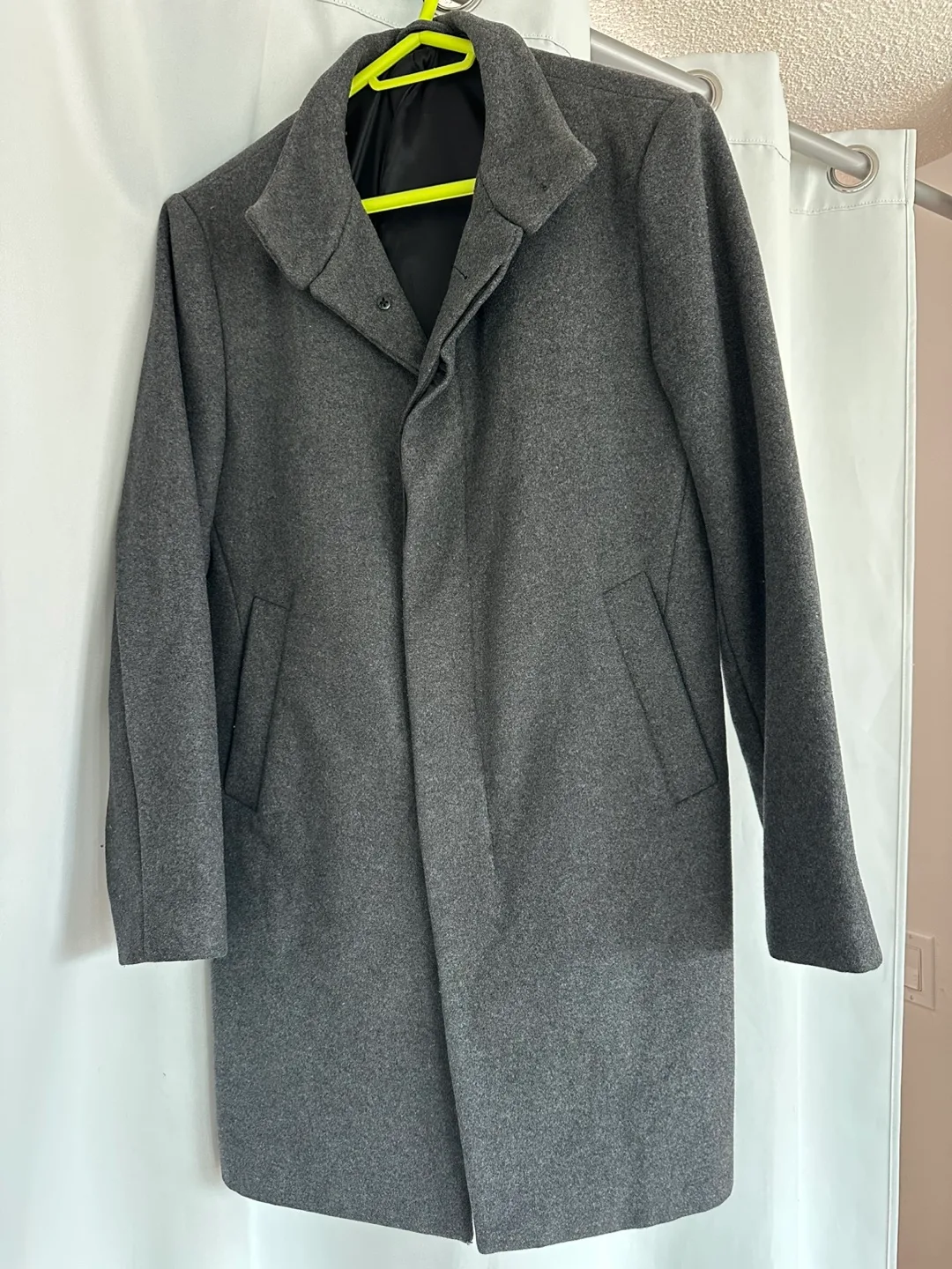 Grey Wool Blend Overcoat thumbnail