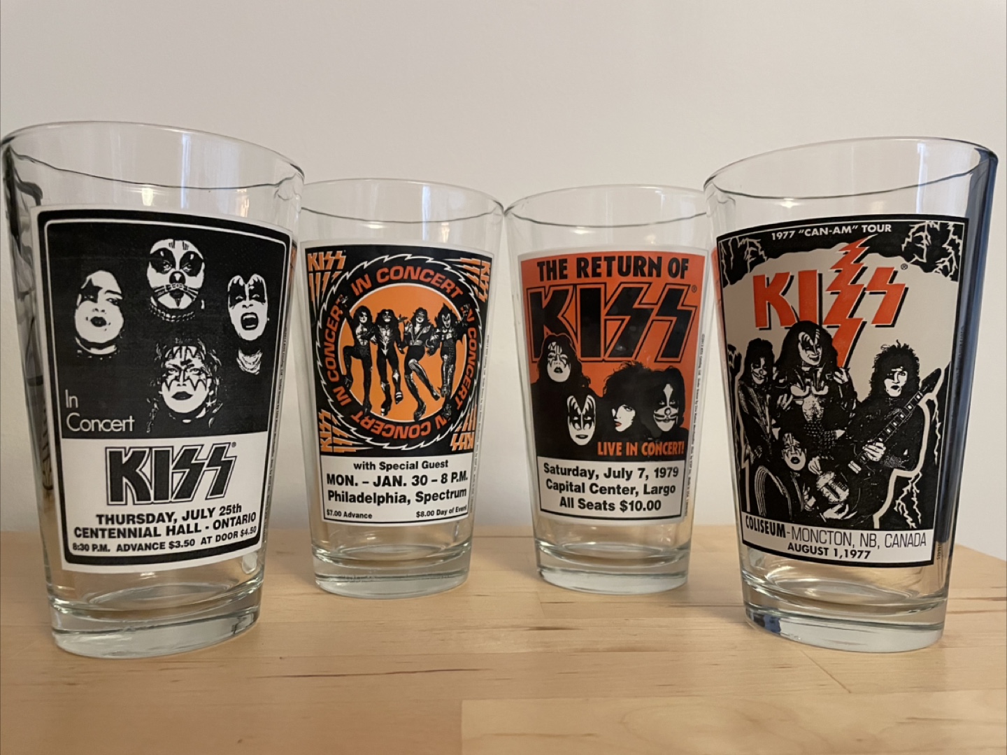 KISS Concert Tour Collector Glasses (Set of 4)