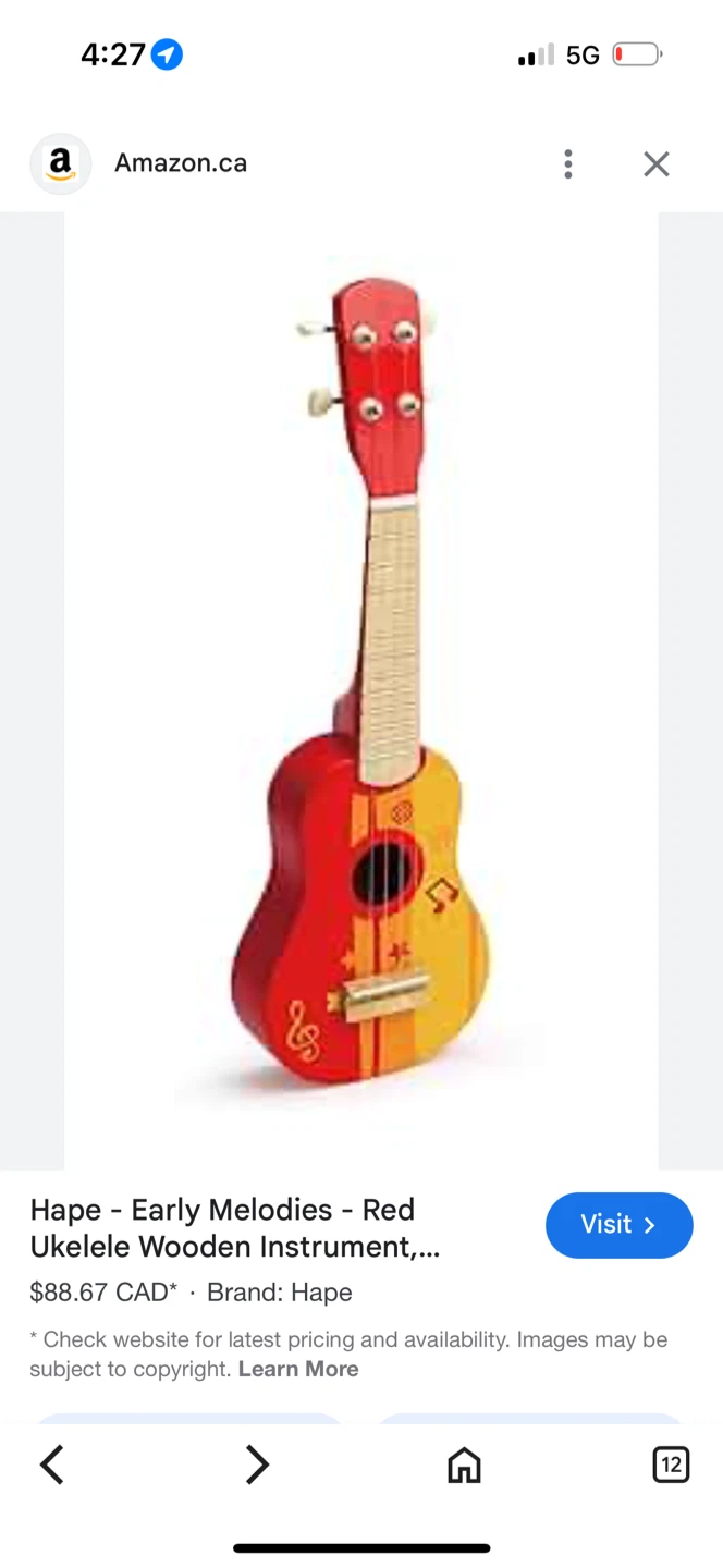 Hape Early Melodies Red Ukulele - photo 2