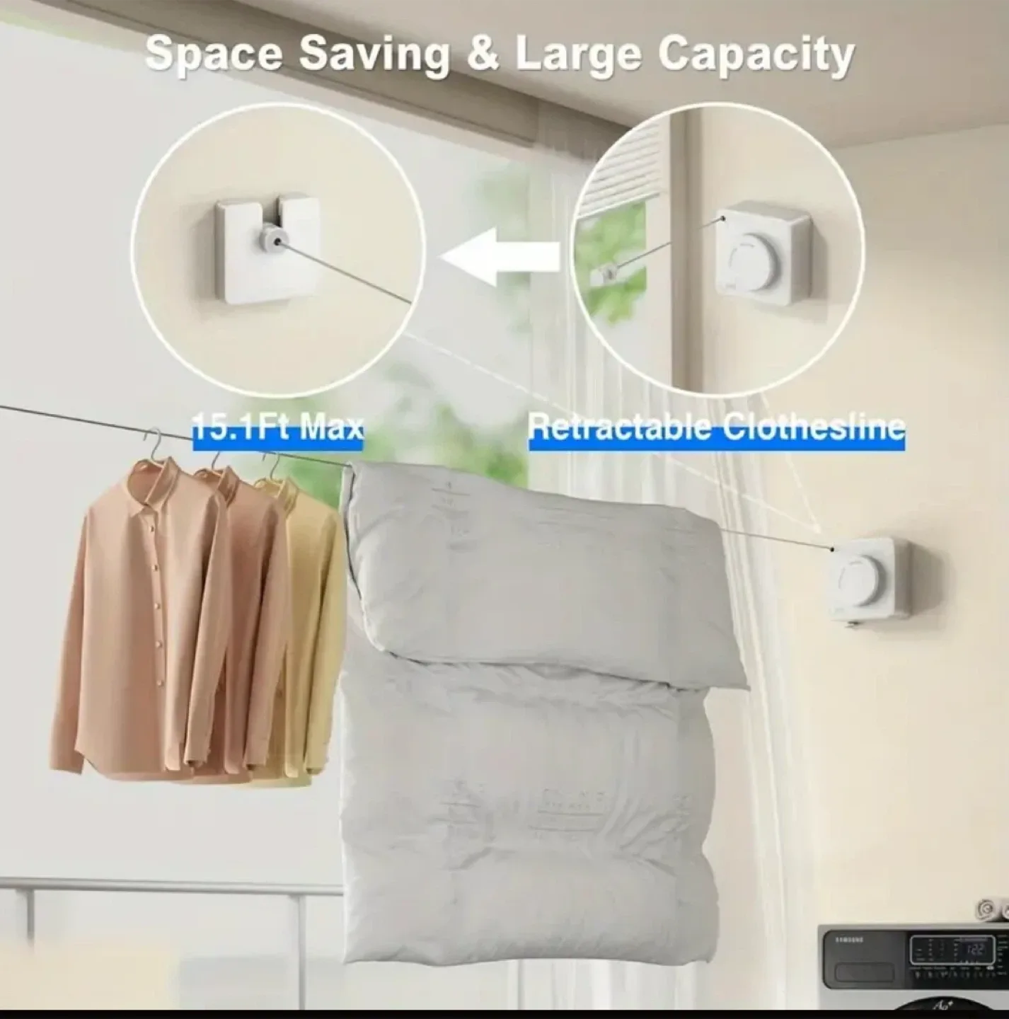 Retractable Clothesline - Space Saving image indicator(2)