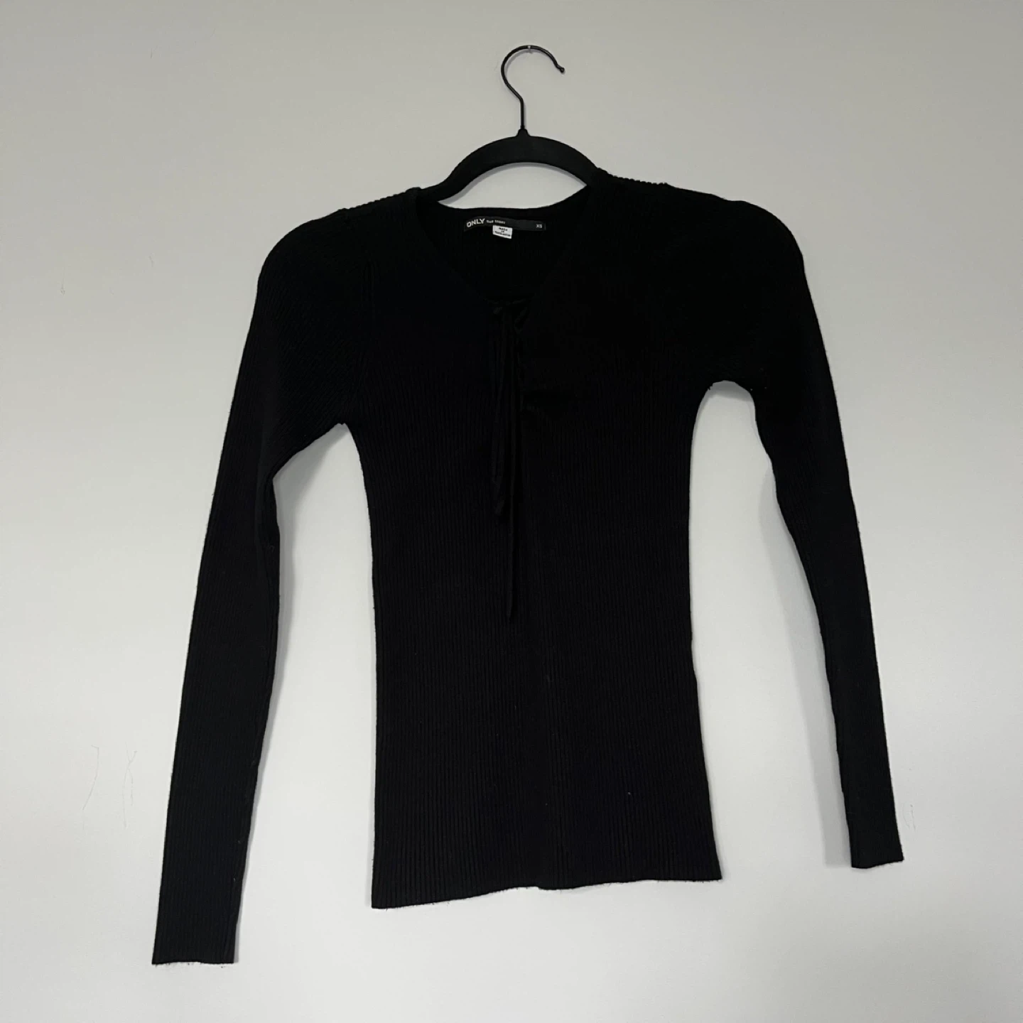 Black Ribbed Tie Up Shirt - photo 2
