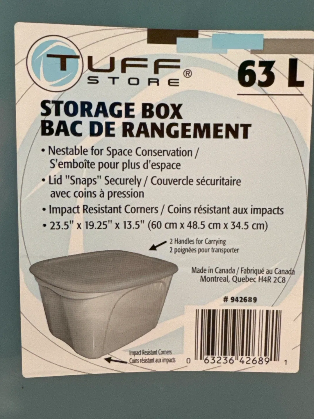 Tuff Store 63L Storage Box with Lid - 4 Pack thumbnail